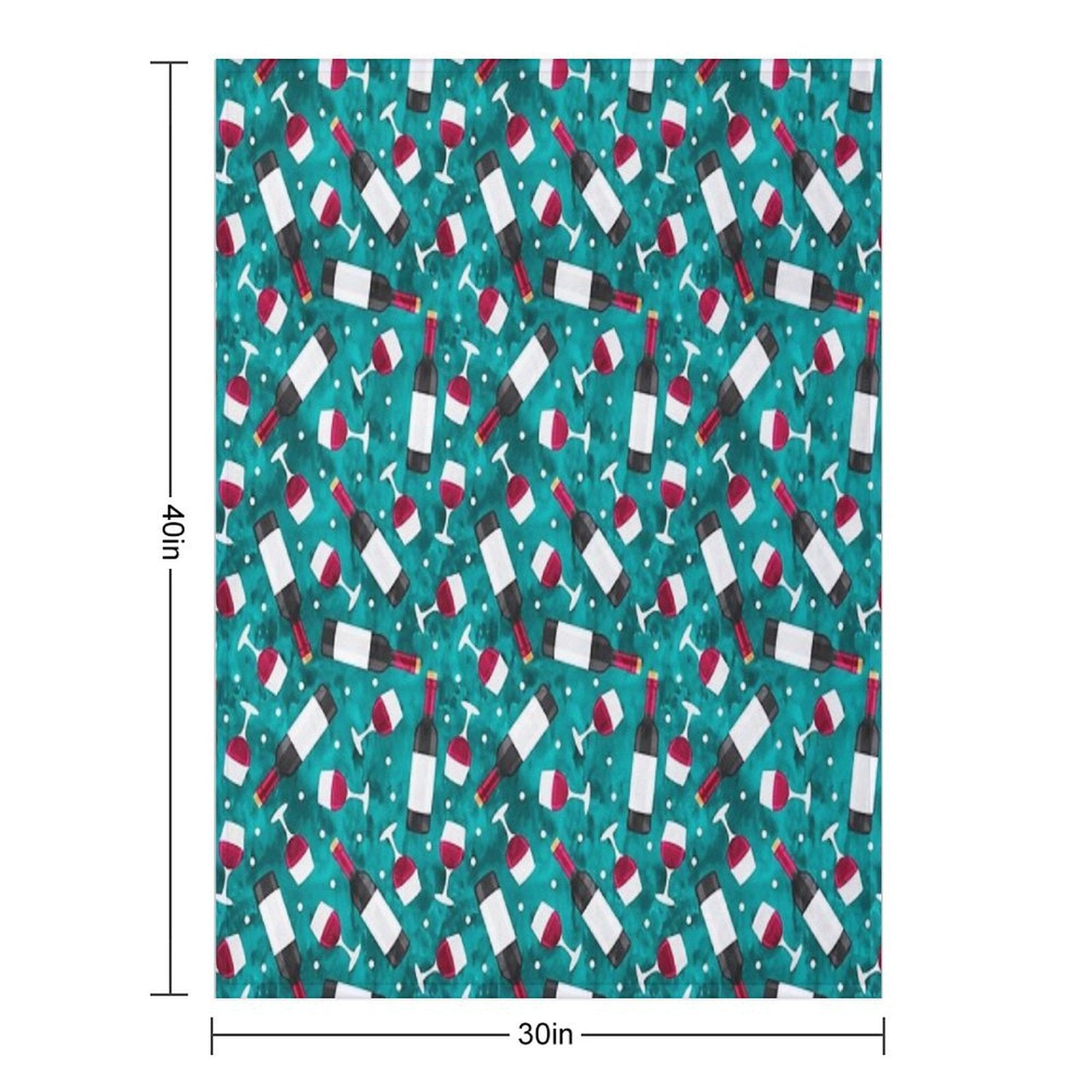 Red Wine - Wine Glasses And Bottles - Teal Multi-functional Throw Blanket