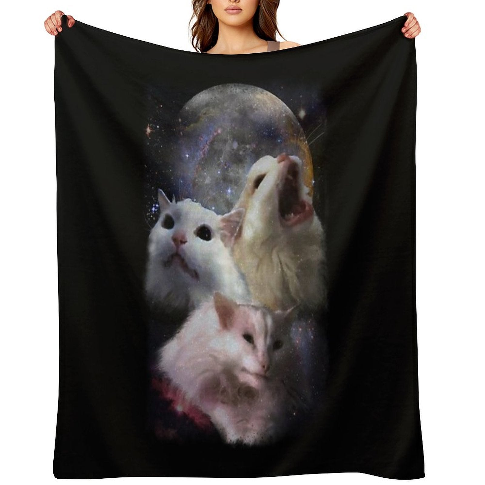 Triple Thurston Moon Cats! Wrinkle-free Throw Blanket