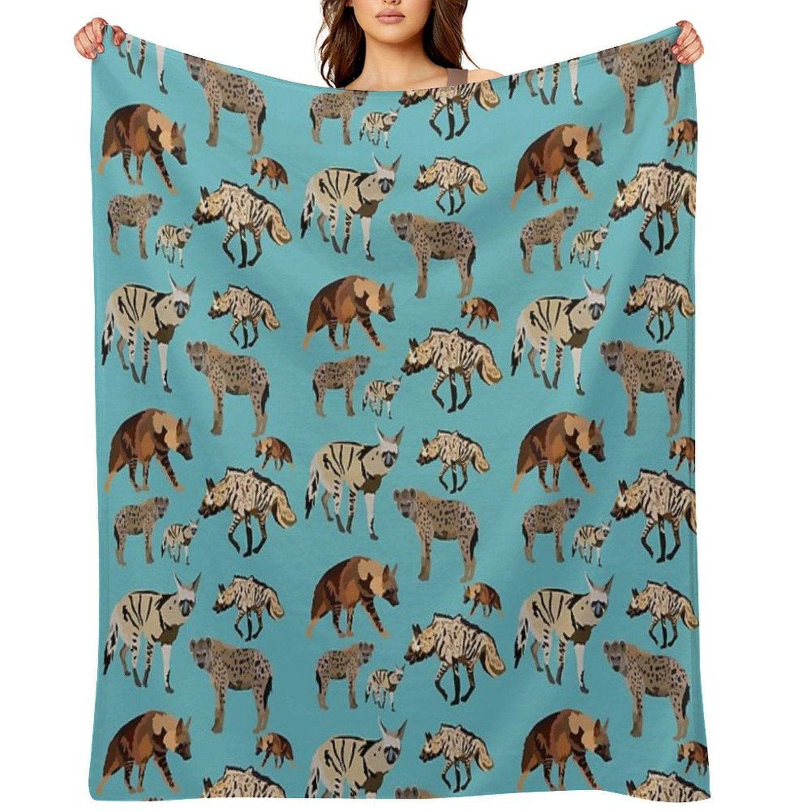 H Is for Hyena Machine-washable Throw Blanket