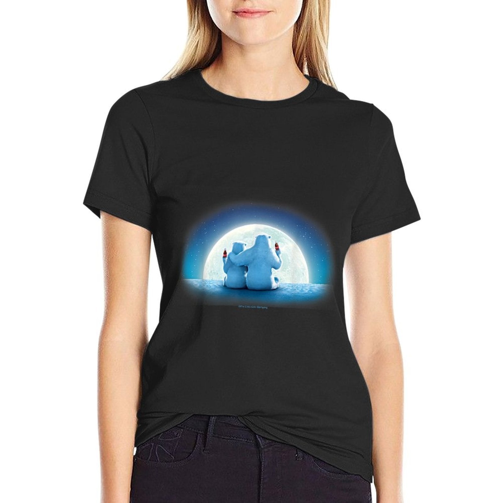Coca-Cola Christmas Polar Bears Moonlight Portrait  Versatile T-Shirt