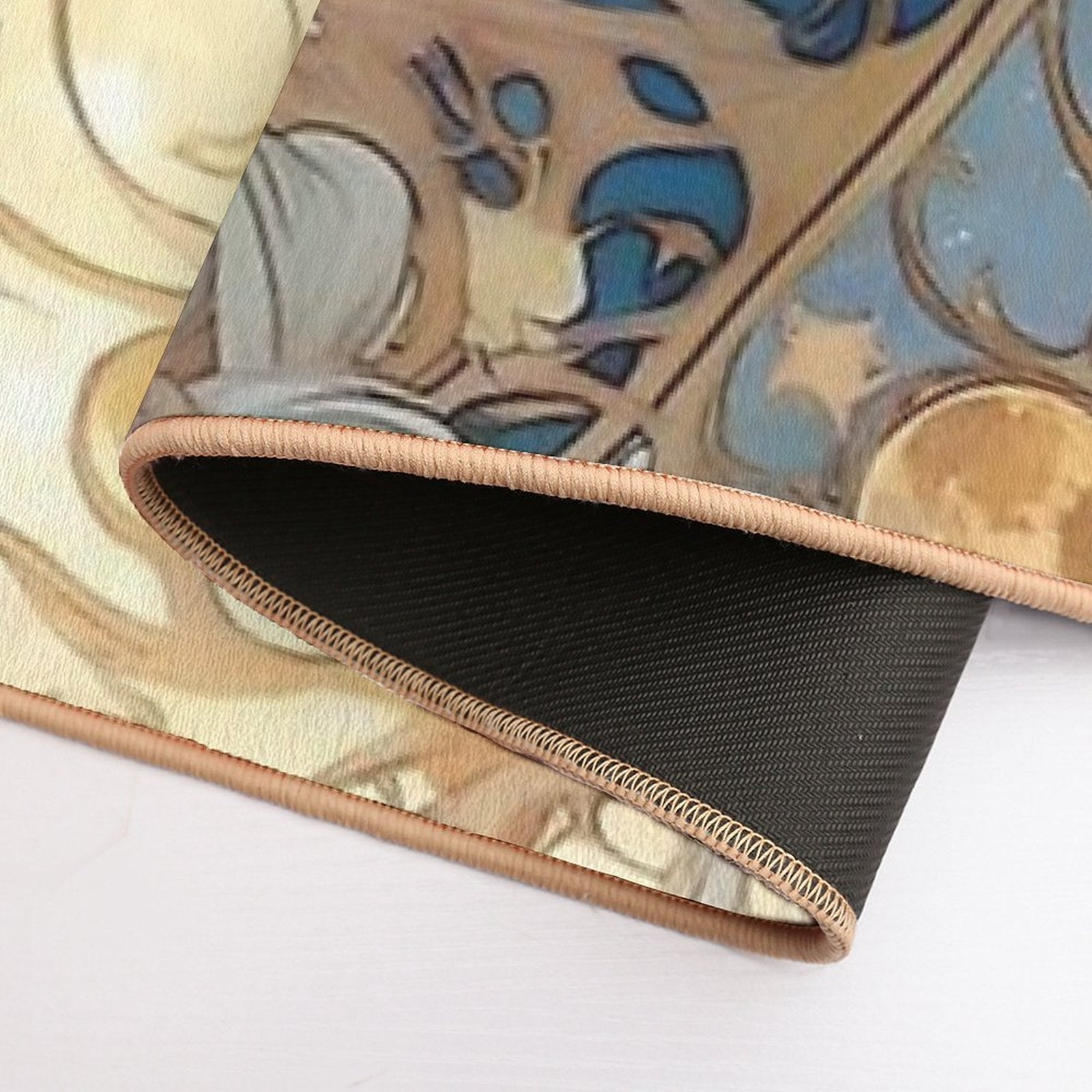 Celestial Dreams Alphonse Mucha Inspired Moon And Stars  Fade-Resistant Bath Mat