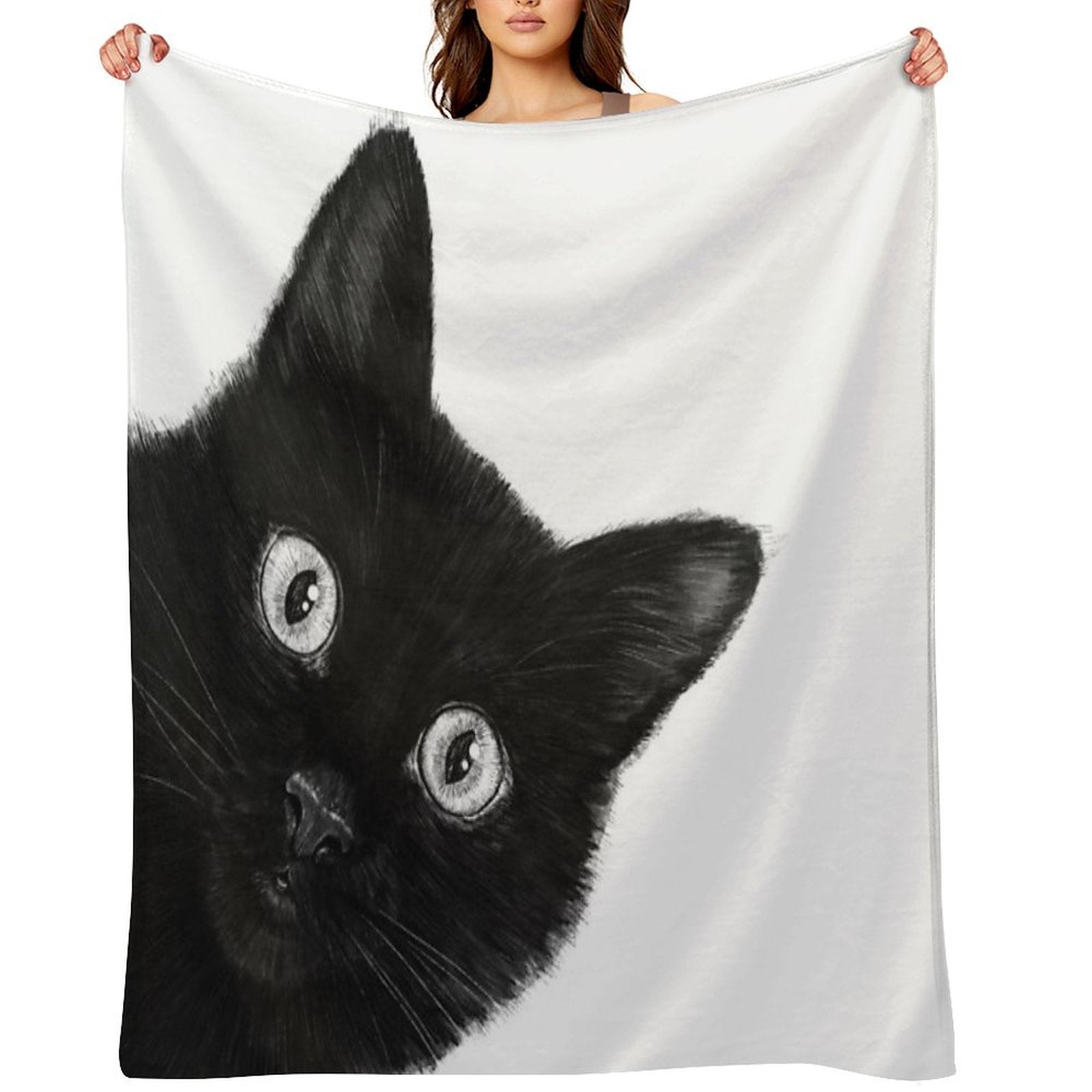 Black Cat Wrinkle-free Throw Blanket