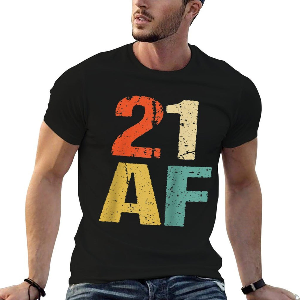21st Birthday Vintage 21 AF Retro 21st Birthday Raglan Baseball  Polyester Blend T-Shirt