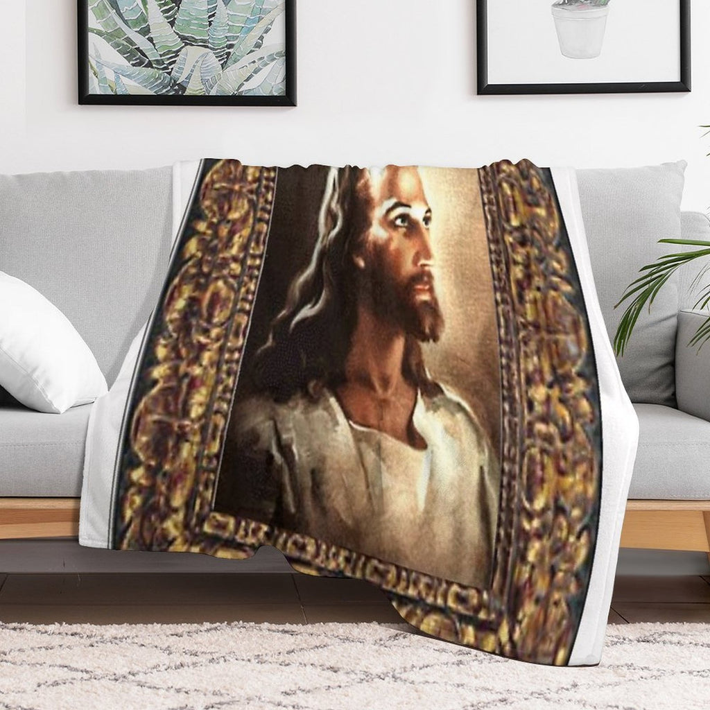 WARNER SALLMAN'S JESUS FRAMED Sustainable Throw Blanket