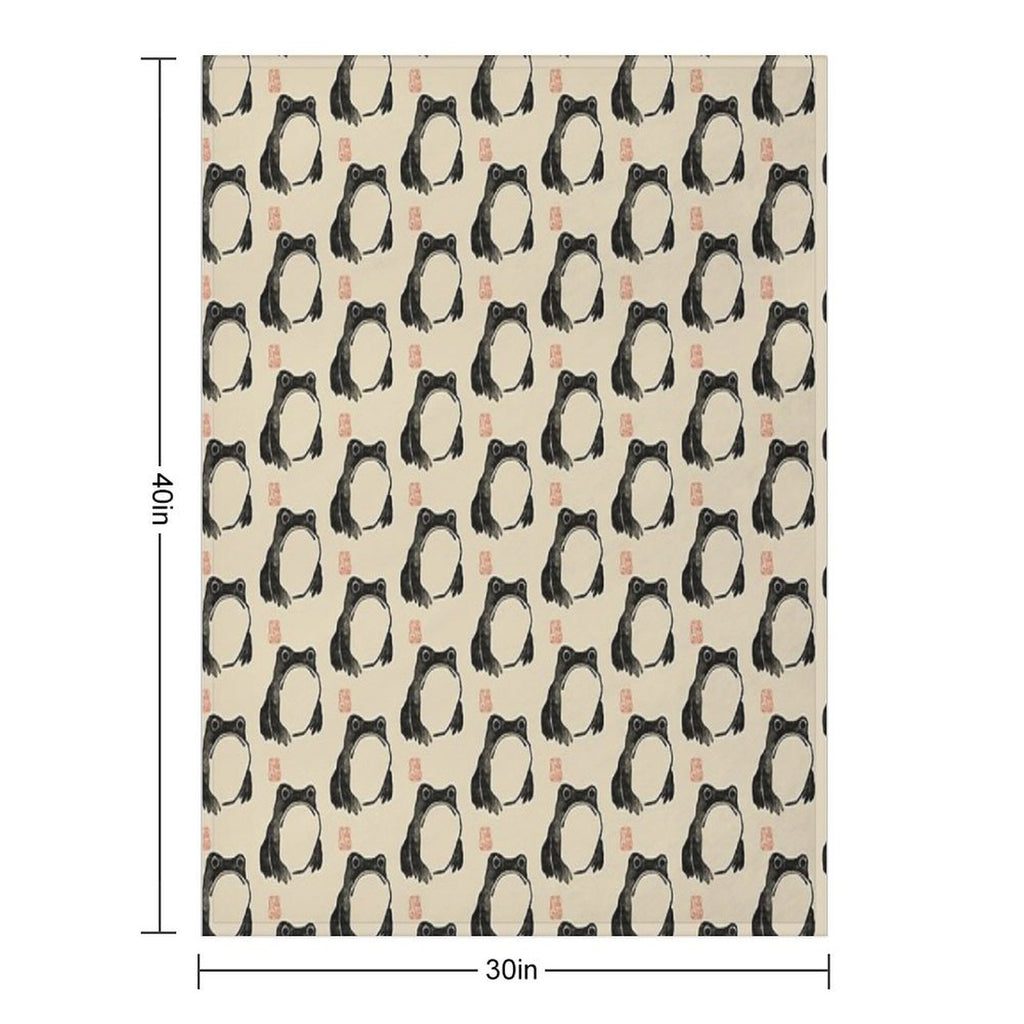 Grumpy Frog Japanese Lightweight Throw Blanket