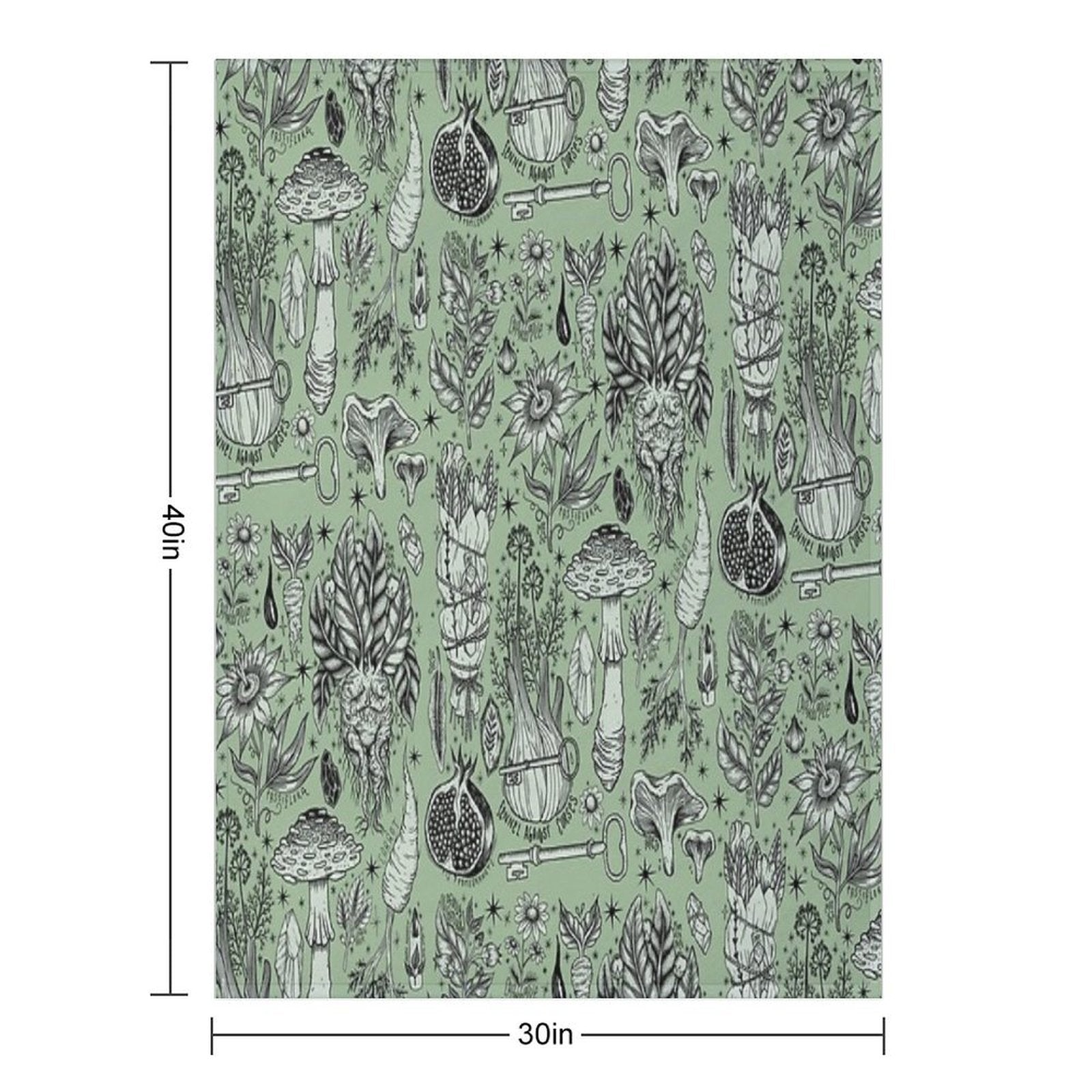 HERBARIUM Machine-washable Throw Blanket