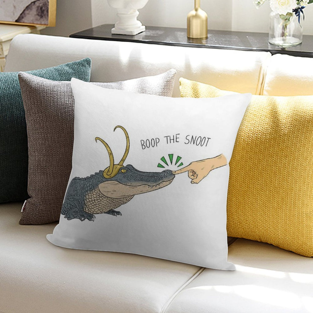 Alligator Loki Boop The Snoot Soft Luxury Feel Throw Pillow