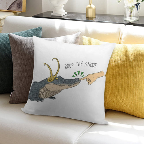 Alligator Loki Boop The Snoot Soft Luxury Feel Throw Pillow