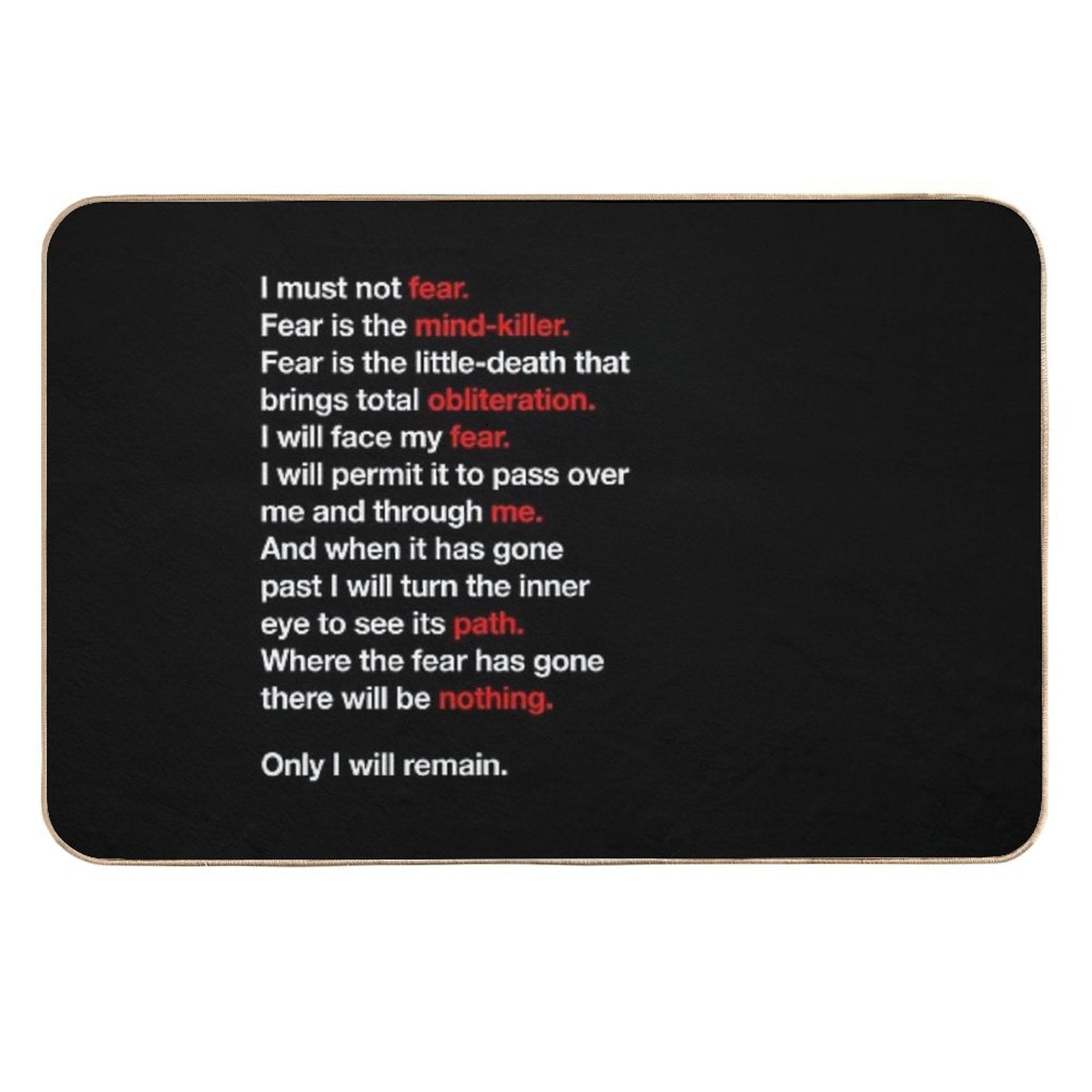 DUNE - Litany Against Fear  Eco-Friendly Bath Mat