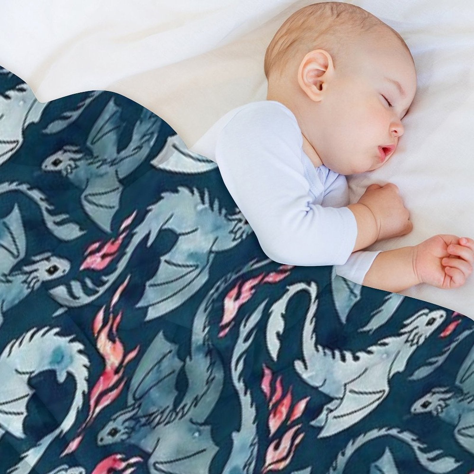 Dragon Fire Dark Blue Velvety-soft Throw Blanket