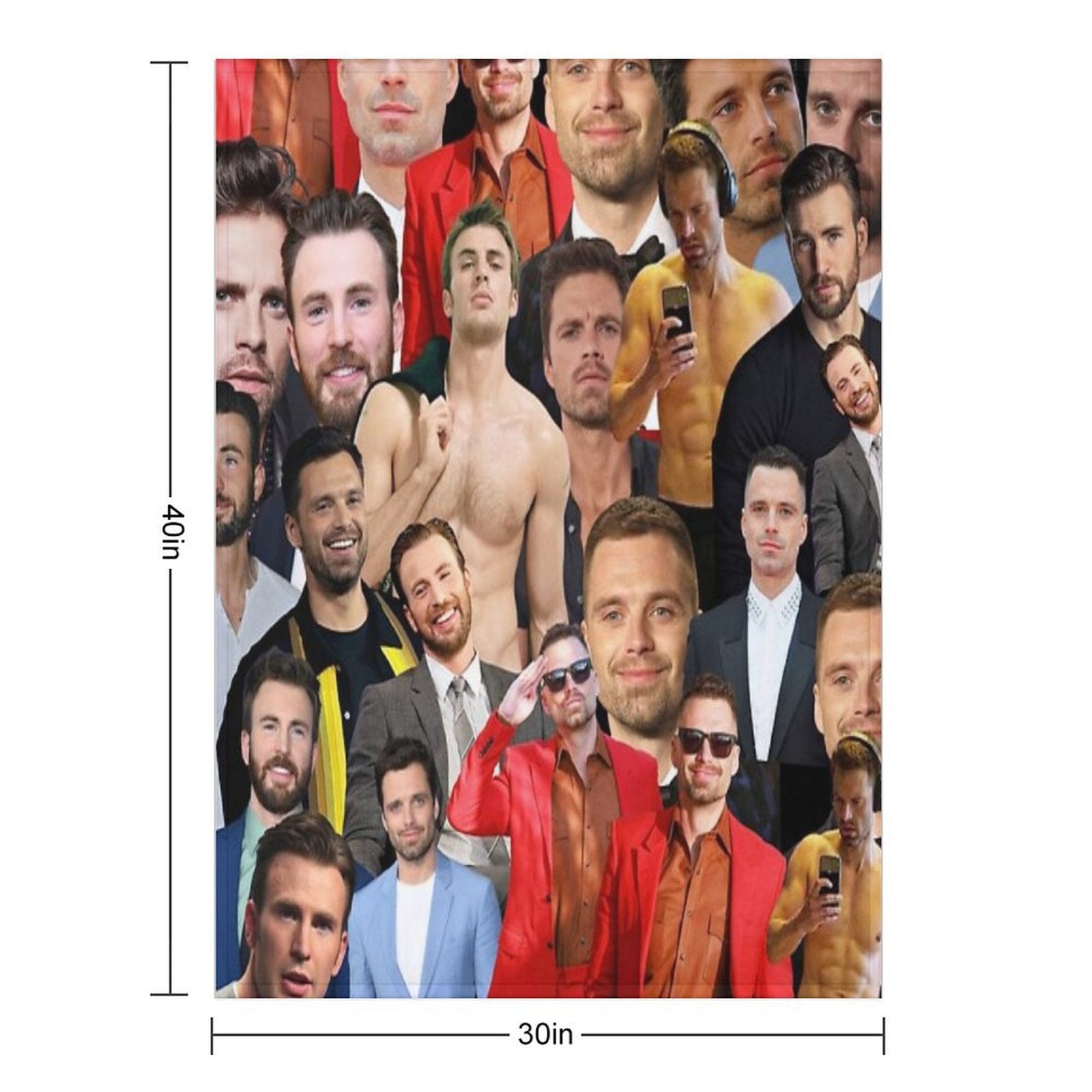Chris Evans And Sebastian Stan Photo Collage Versatility Throw Blanket