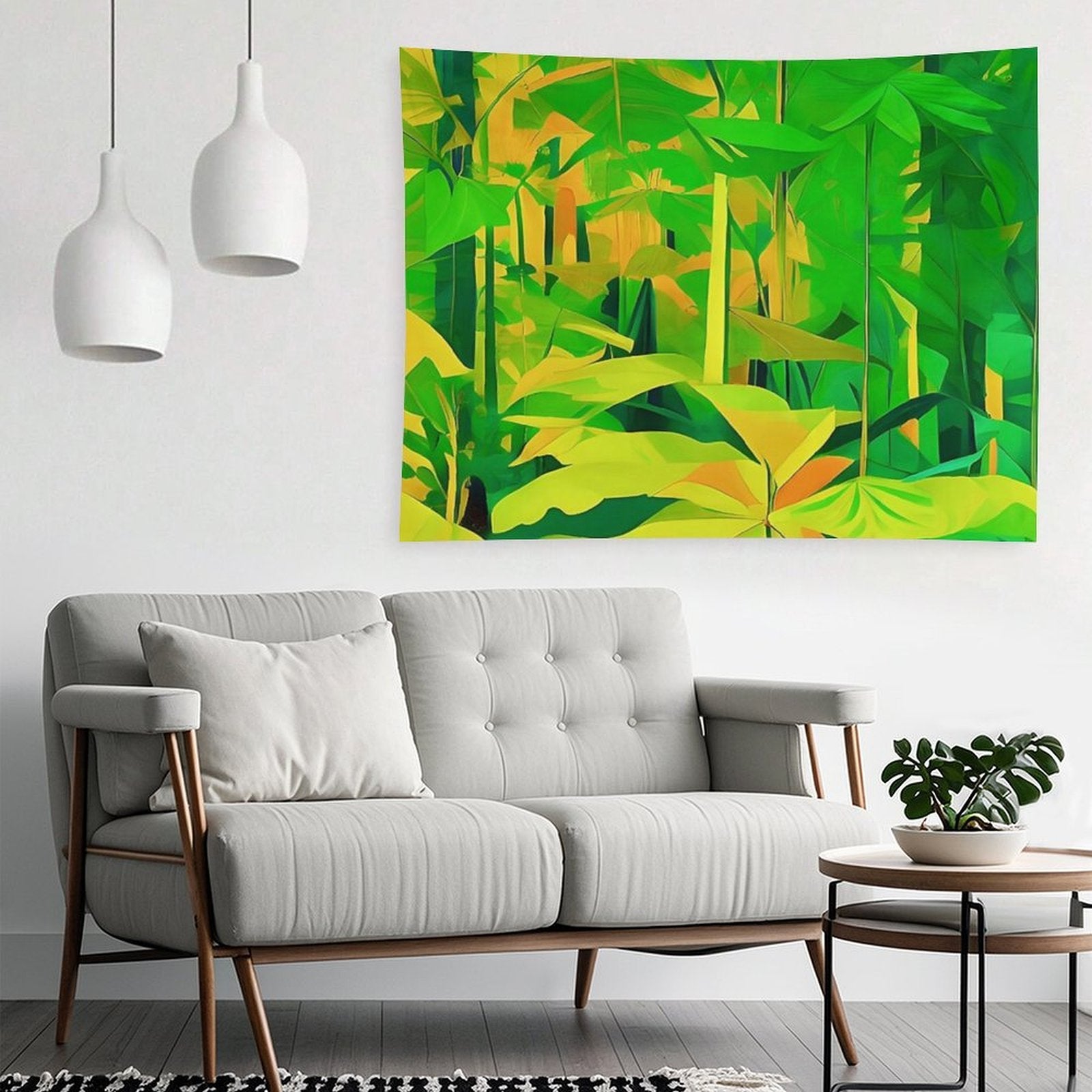 Lush Tropical Foliage Tapestry