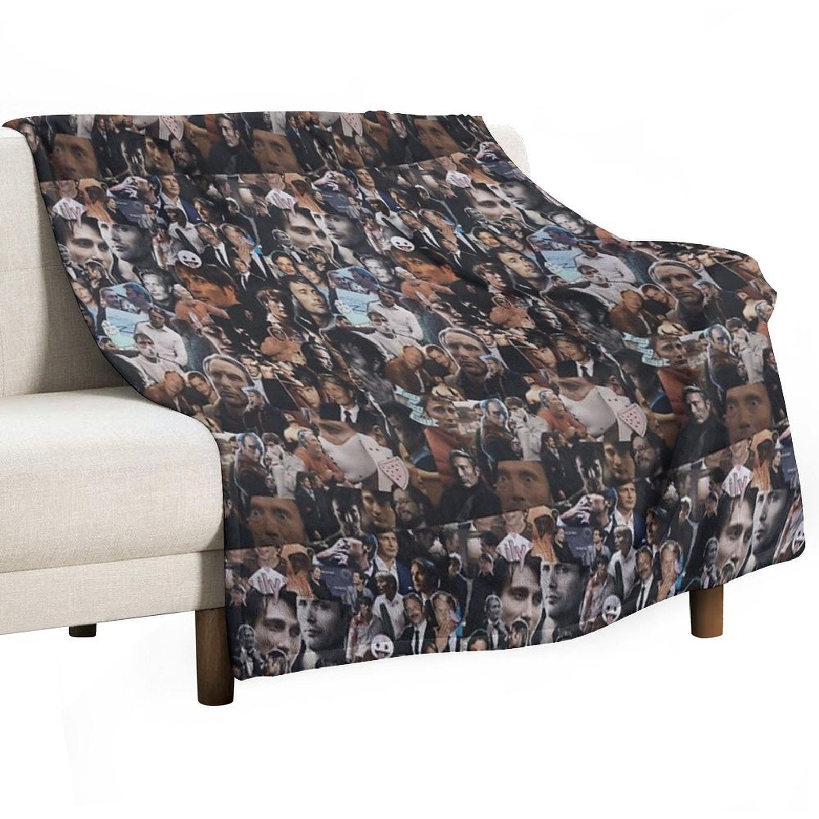 Mads Mikkelsen Collage Compact Throw Blanket