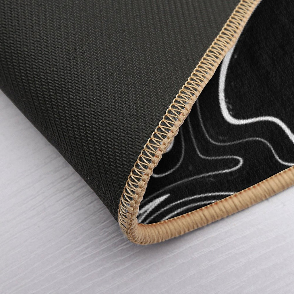 Marble Liquid Black Texture  Non-Slip Bath Mat