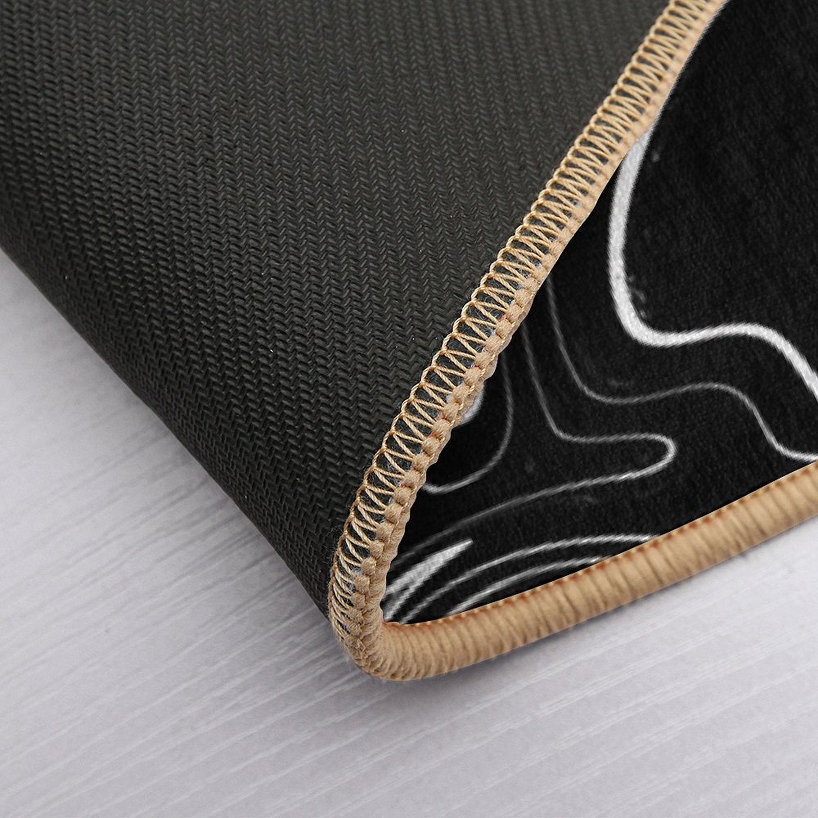Marble Liquid Black Texture  Non-Slip Bath Mat