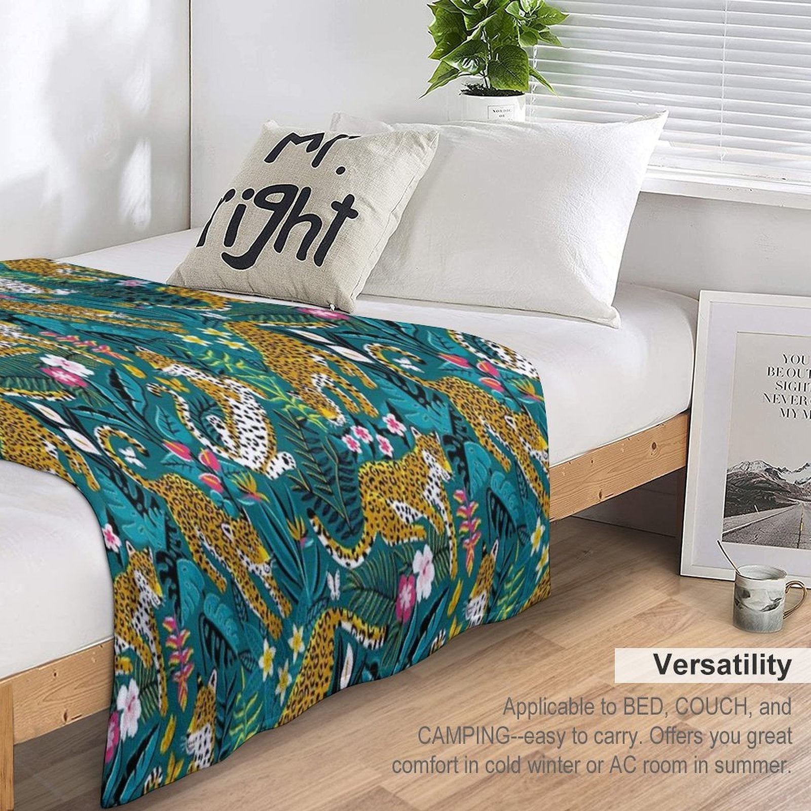 Dancing Jaguar Jungle Wrinkle-free Throw Blanket