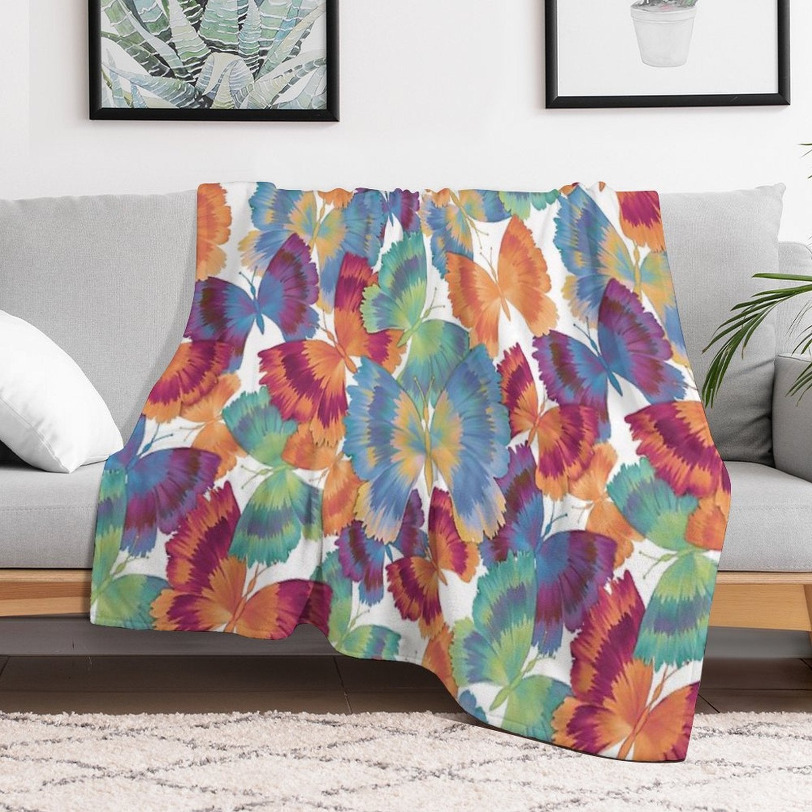 A Swarm of Butterflies Eco-conscious Throw Blanket