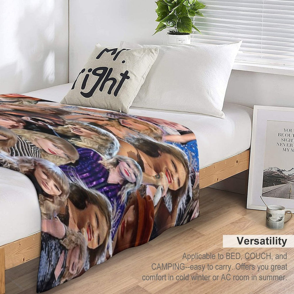 Taylor Photo Collage Anti-pilling Throw Blanket