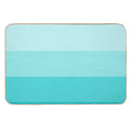 Turquoise Gradient Stripes Minimalist Pattern (Bright Robins Egg Blue)  Toxin-Free Bath Mat
