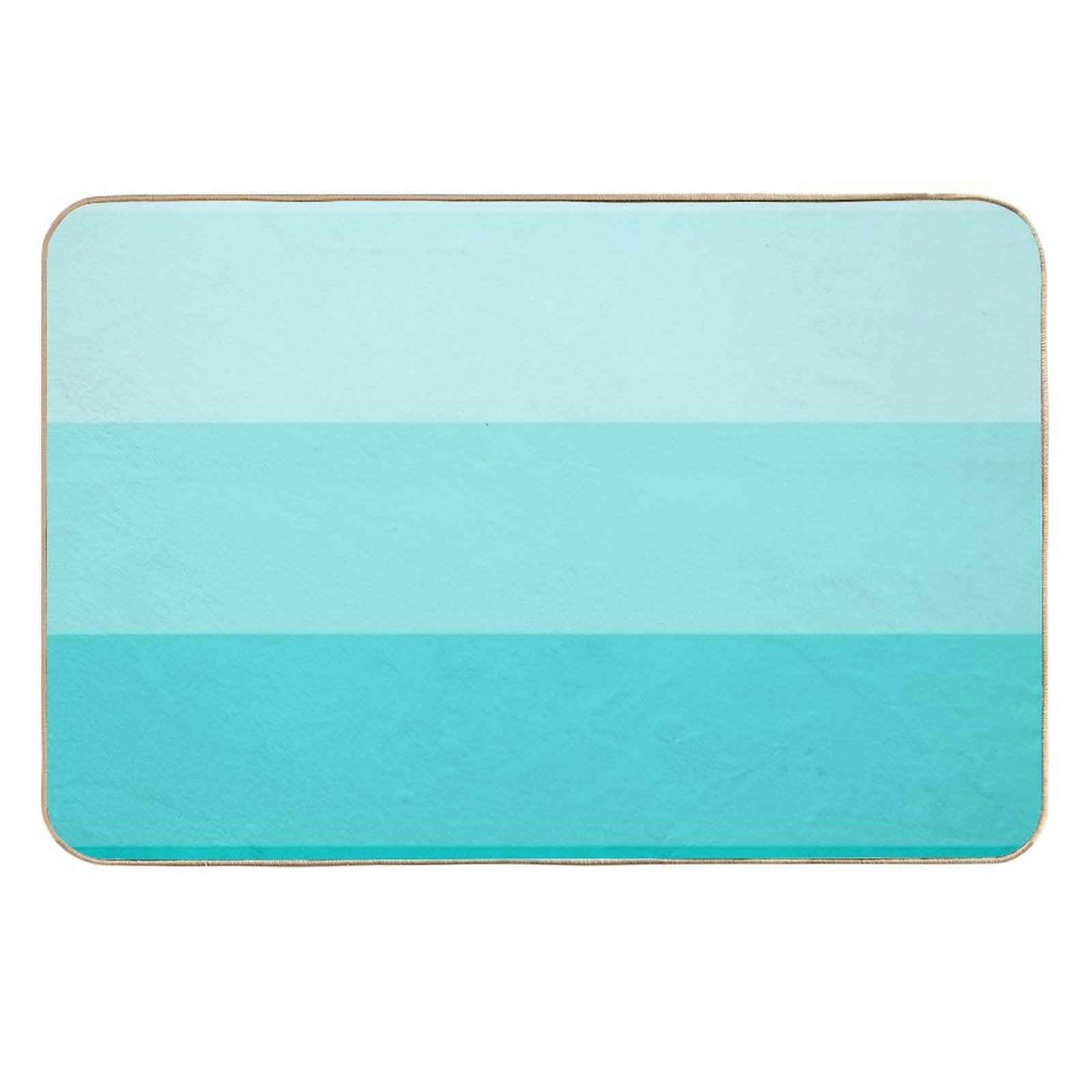 Turquoise Gradient Stripes Minimalist Pattern (Bright Robins Egg Blue)  Toxin-Free Bath Mat