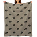 Black Bear Silhouette(s) Wrinkle-free Throw Blanket