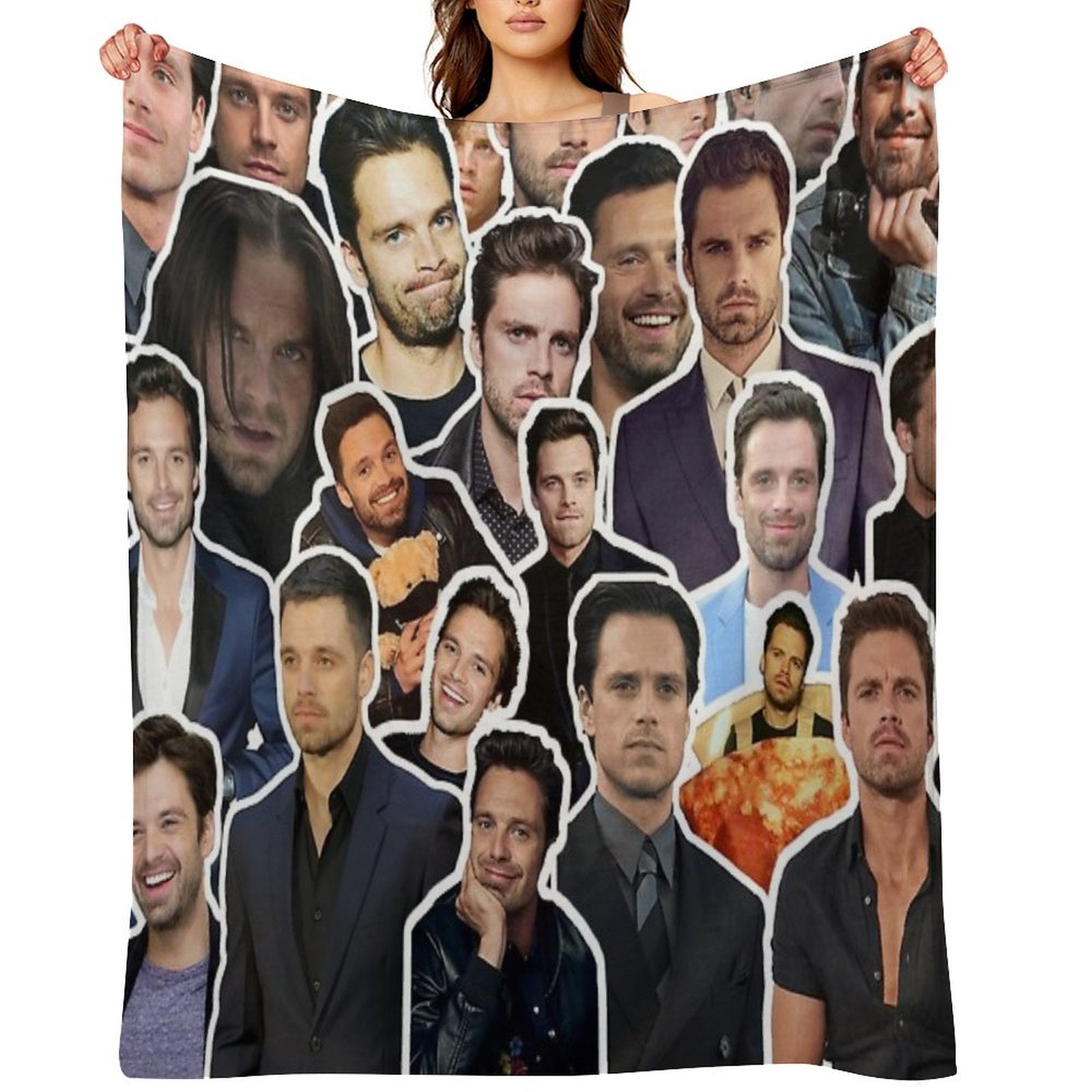 Sebastian Stan Photo Collage Throw Blanket Anti-pilling Throw Blanket