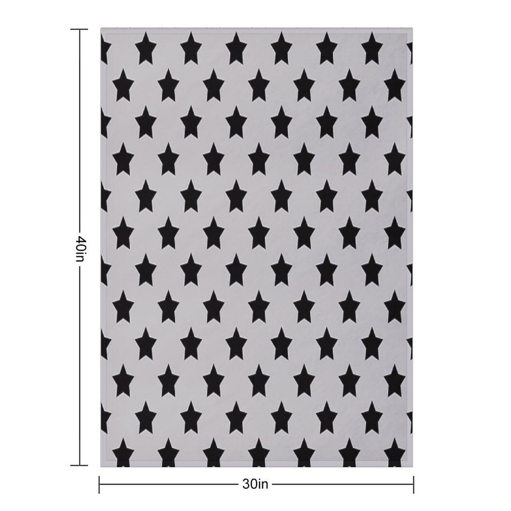 Black Stars Grey Background Pattern Design Wrinkle-free Throw Blanket