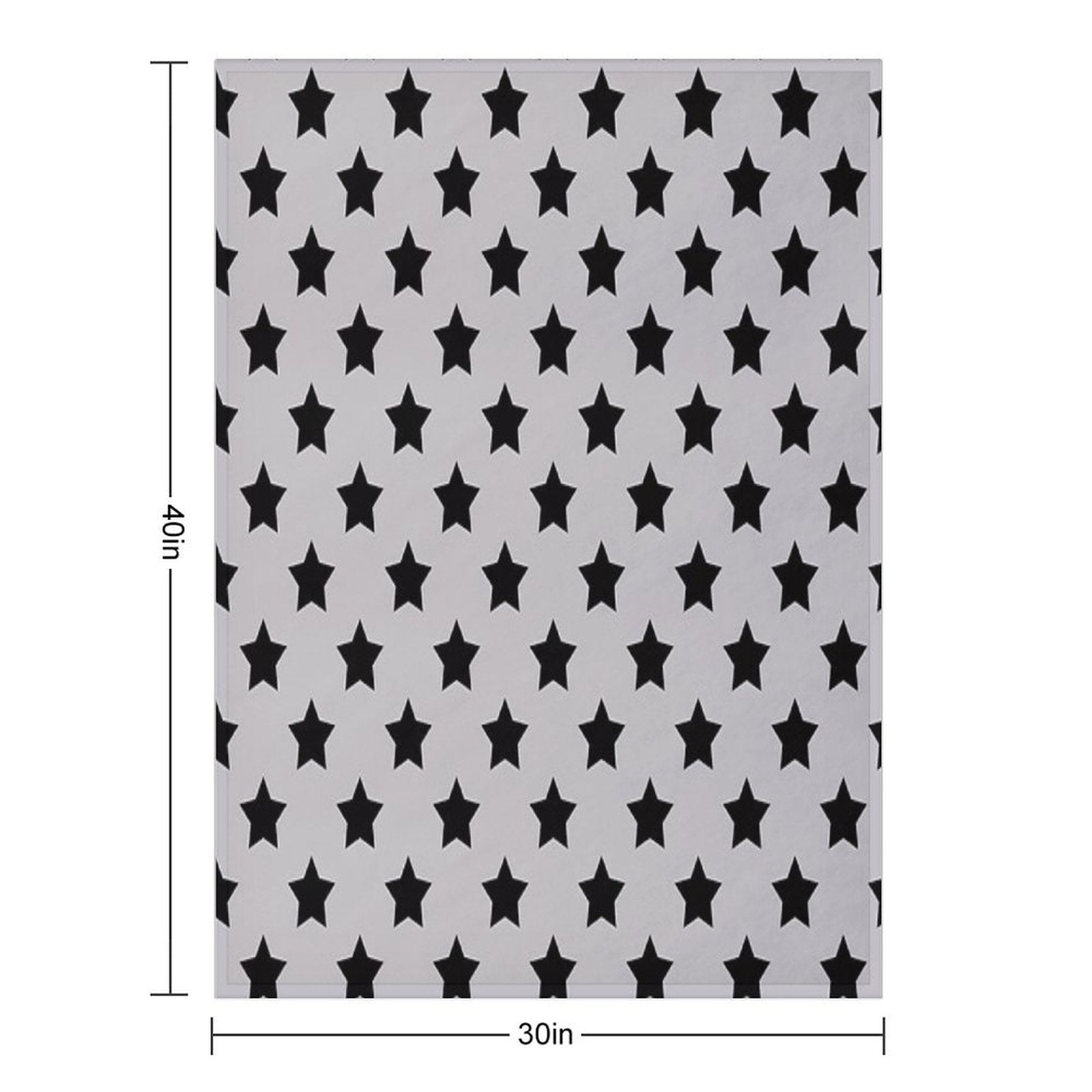 Black Stars Grey Background Pattern Design Wrinkle-free Throw Blanket
