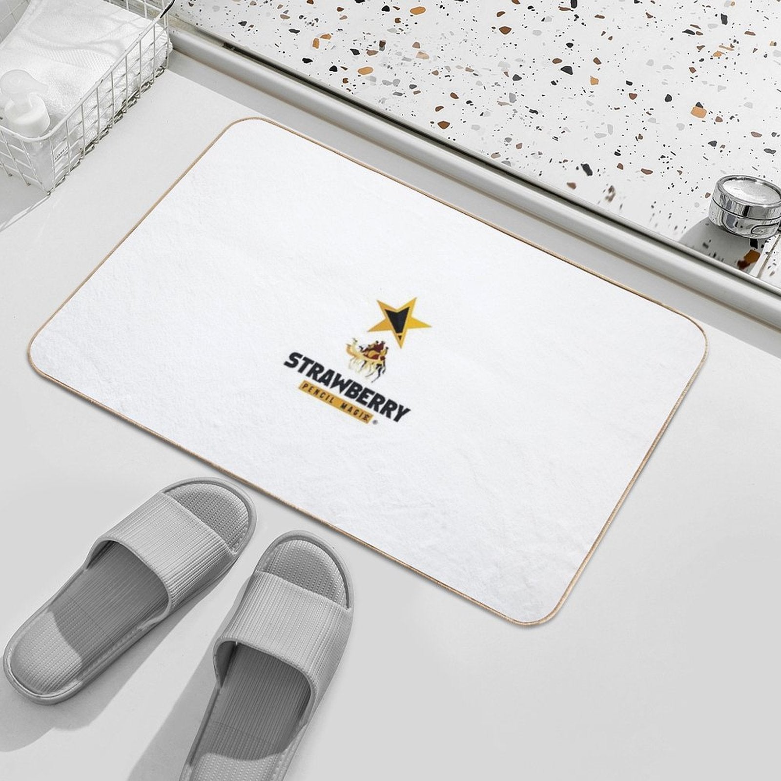 Strawberry Pencil Magic  Anti-Trip Bath Mat