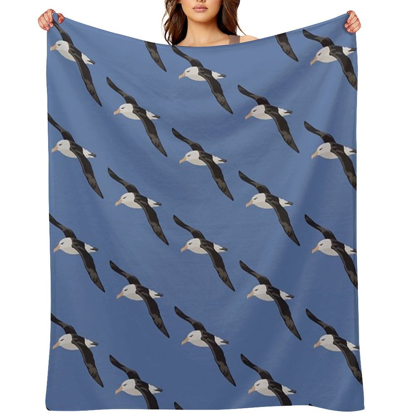 Black Browed Albatross Velvety-soft Throw Blanket
