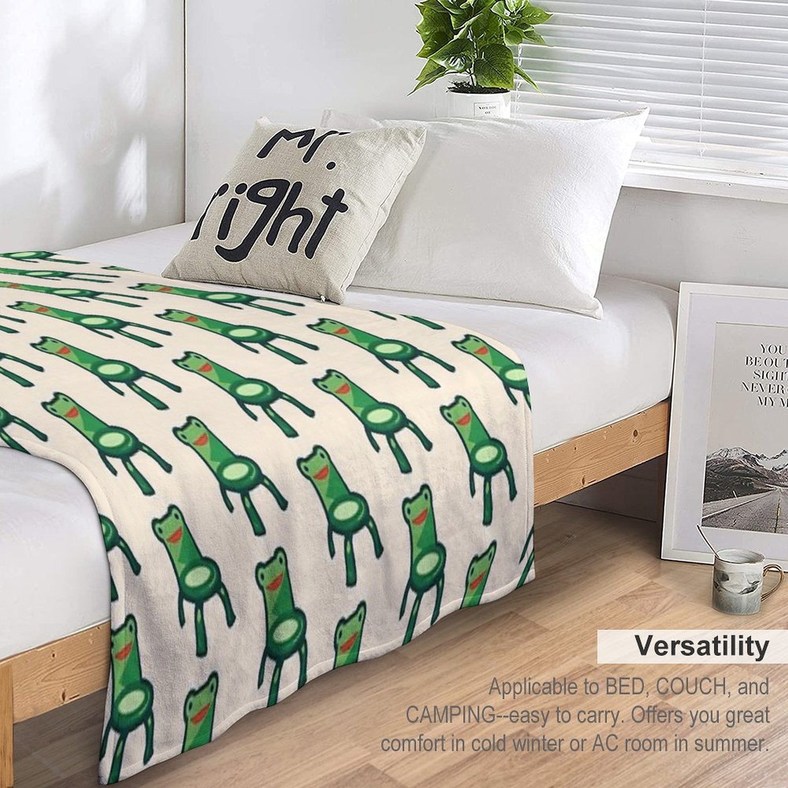 Froggy Chair Velvety-soft Throw Blanket
