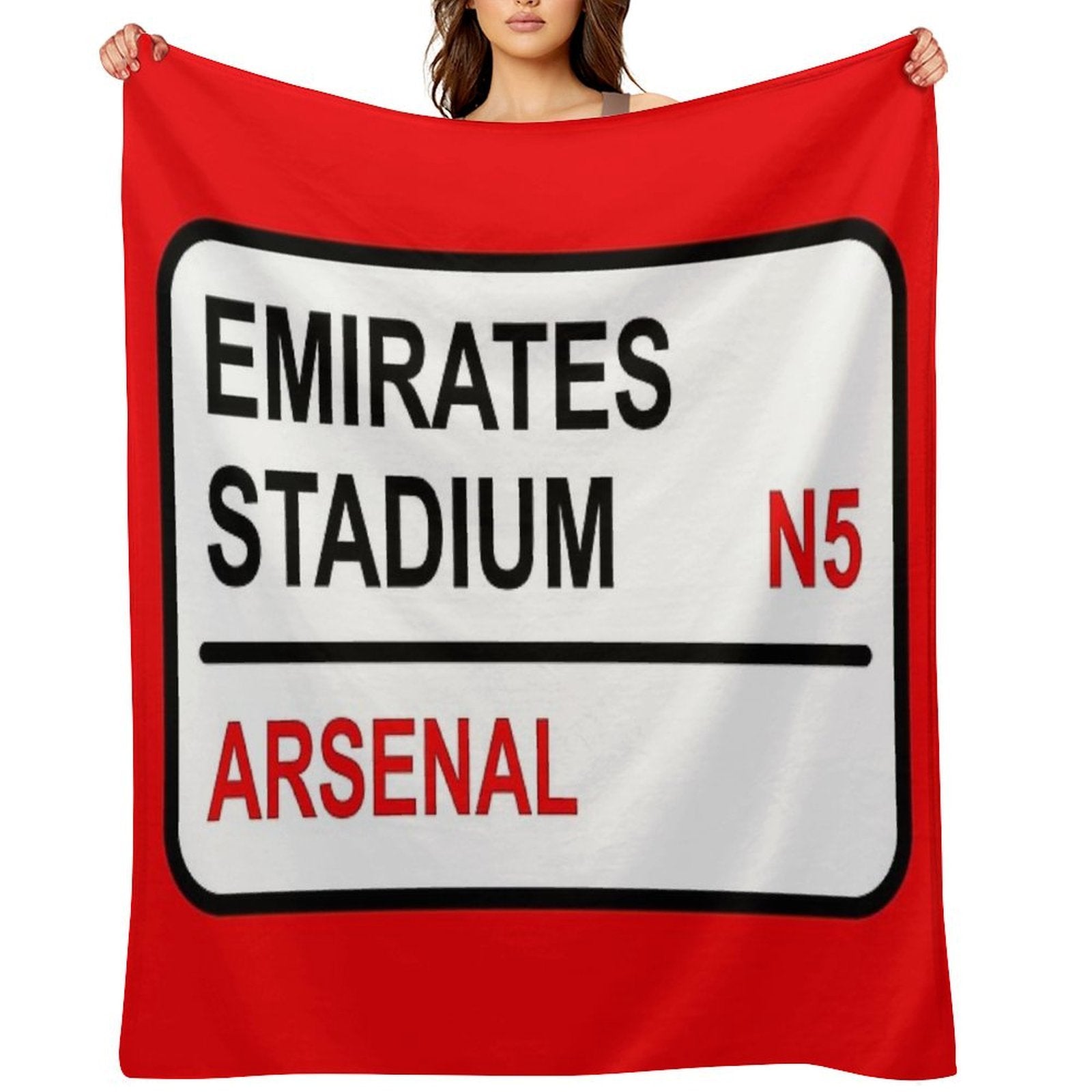 Emirates Stadium Football Sign Wrinkle-free Throw Blanket