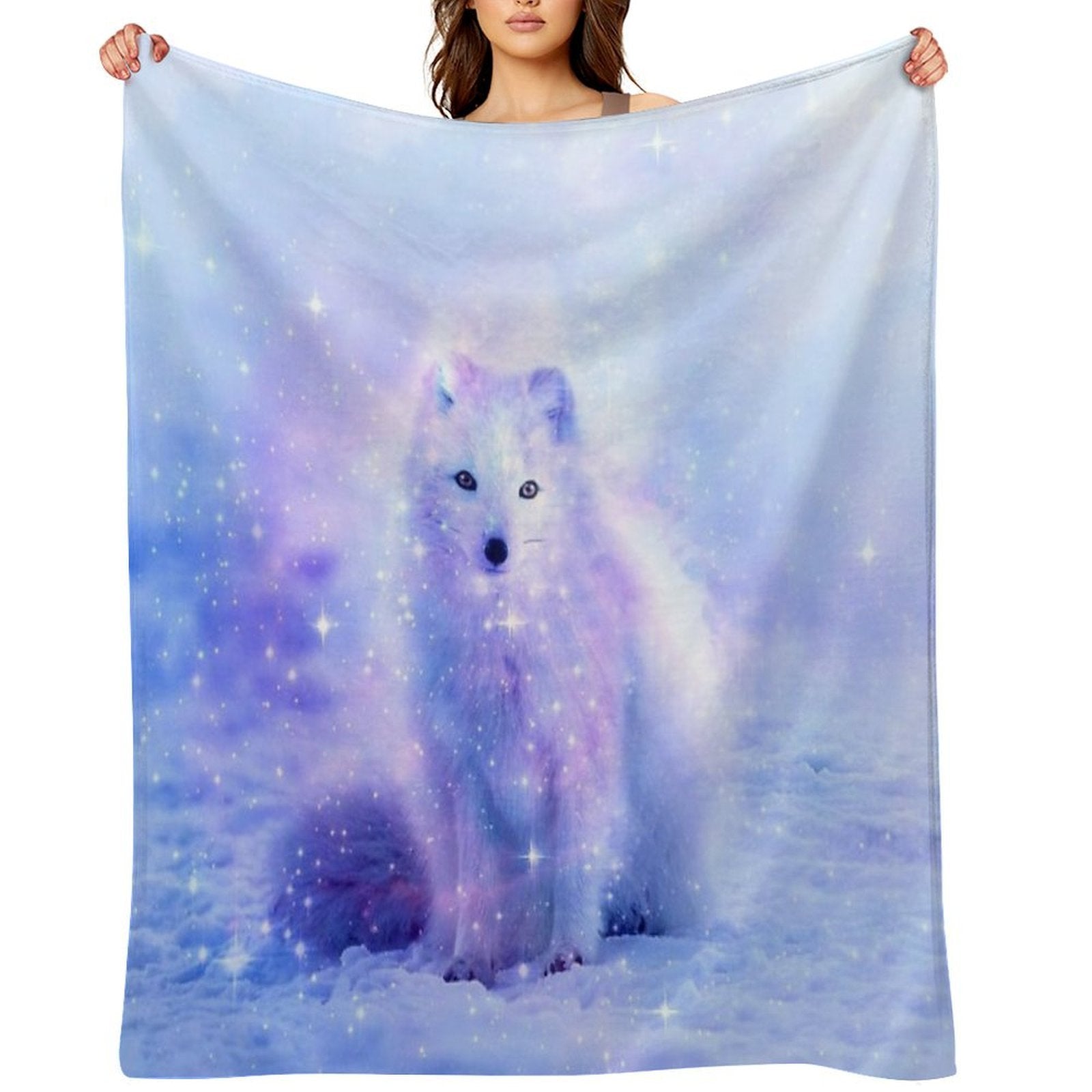 Arctic Iceland Fox Lightweight Throw Blanket