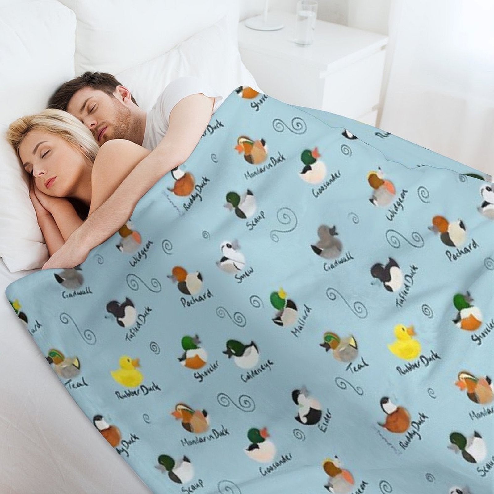 British Ducks Pattern Machine-washable Throw Blanket