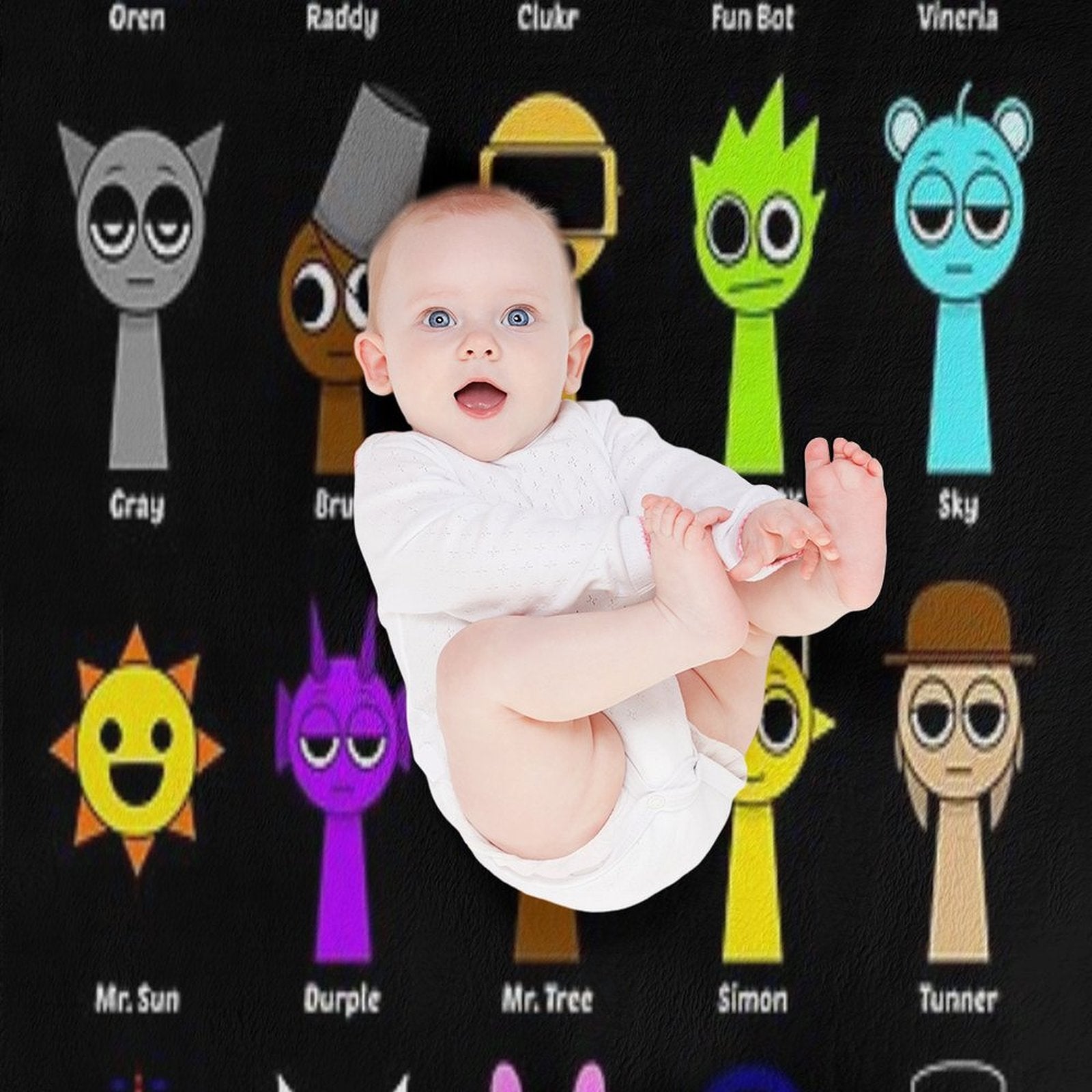 All My Sprunki Game Toys Wrinkle-free Throw Blanket