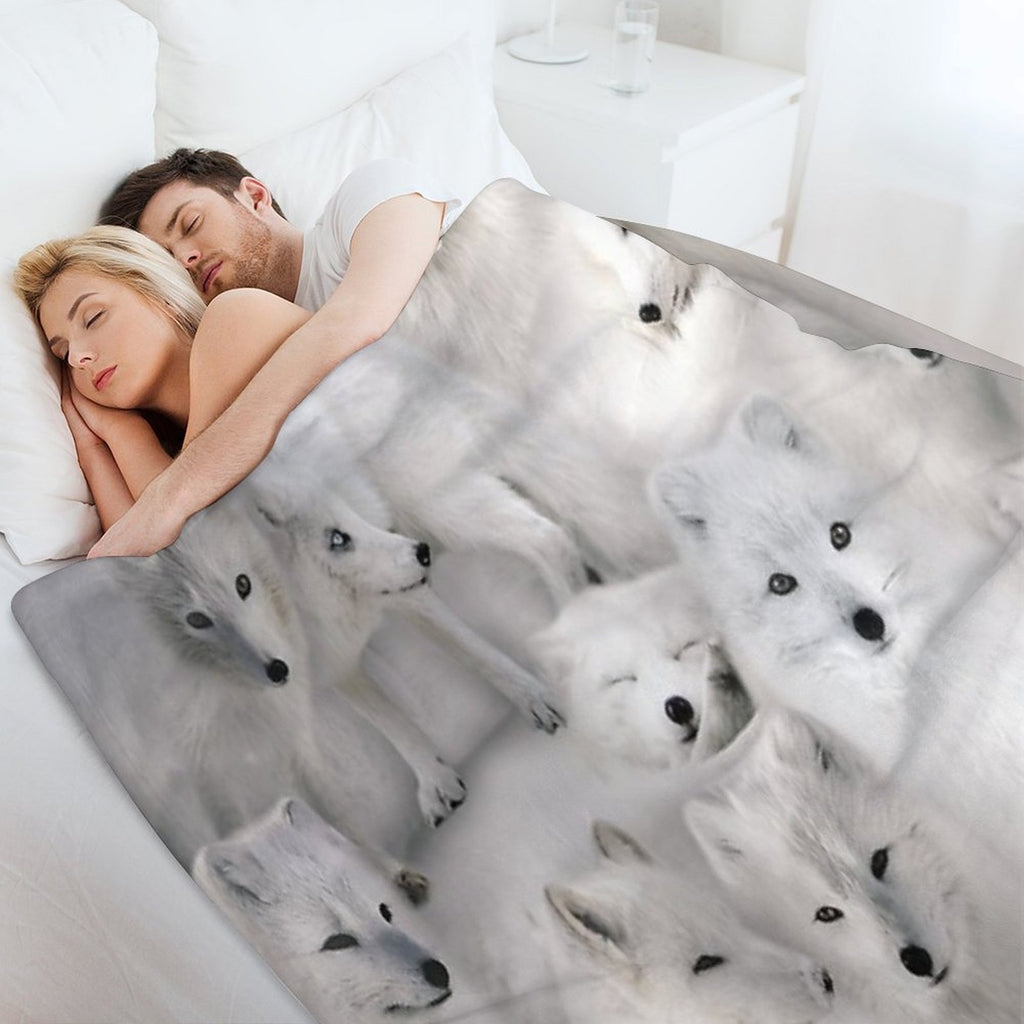 Arctic Foxes Multi-functional Throw Blanket