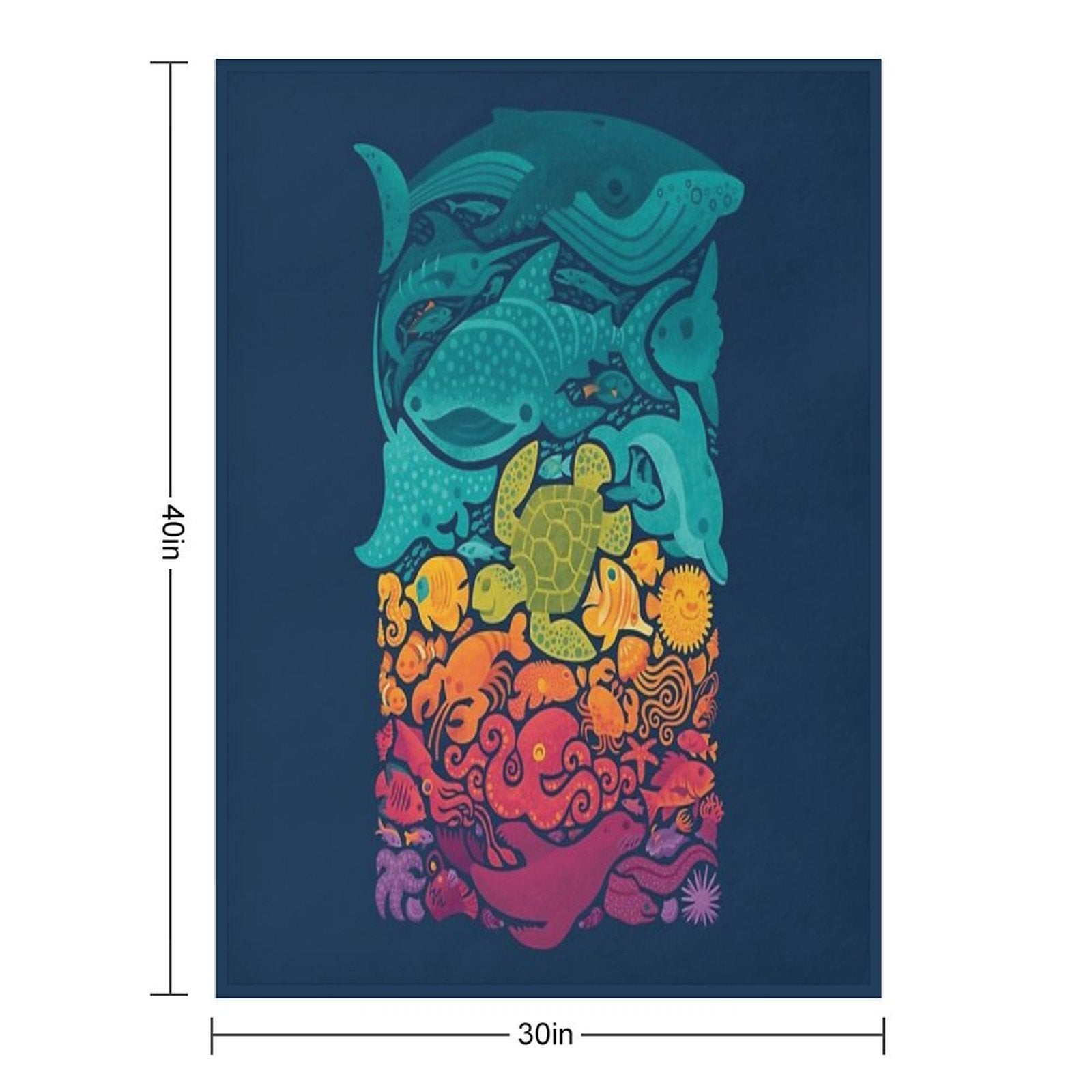 Aquatic Spectrum Lightweight Throw Blanket