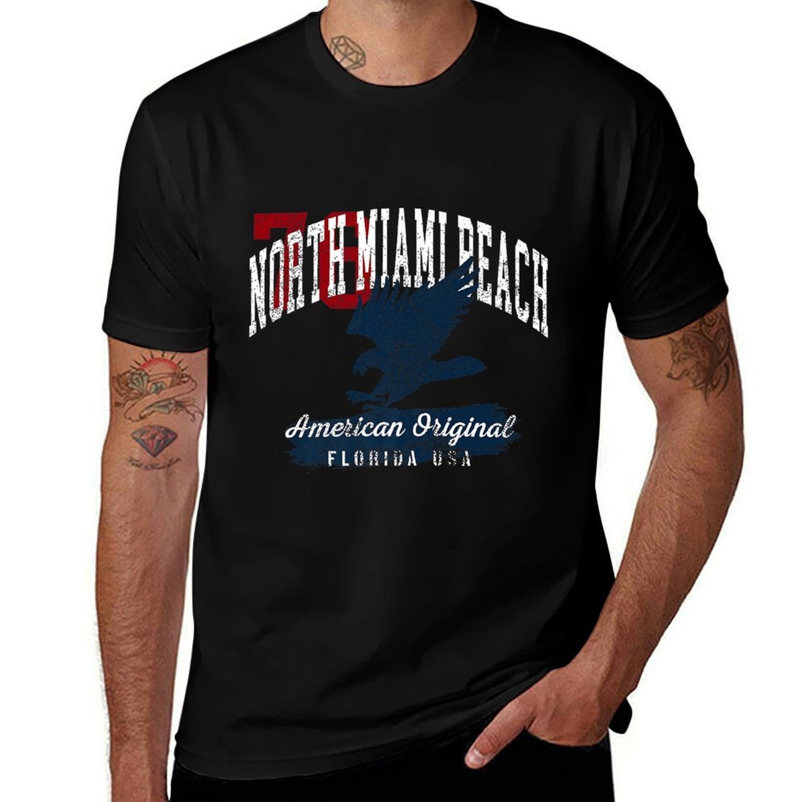 North Miami Beach Florida Vintage Patriotic Sports Design Premium  Quick-drying T-Shirt
