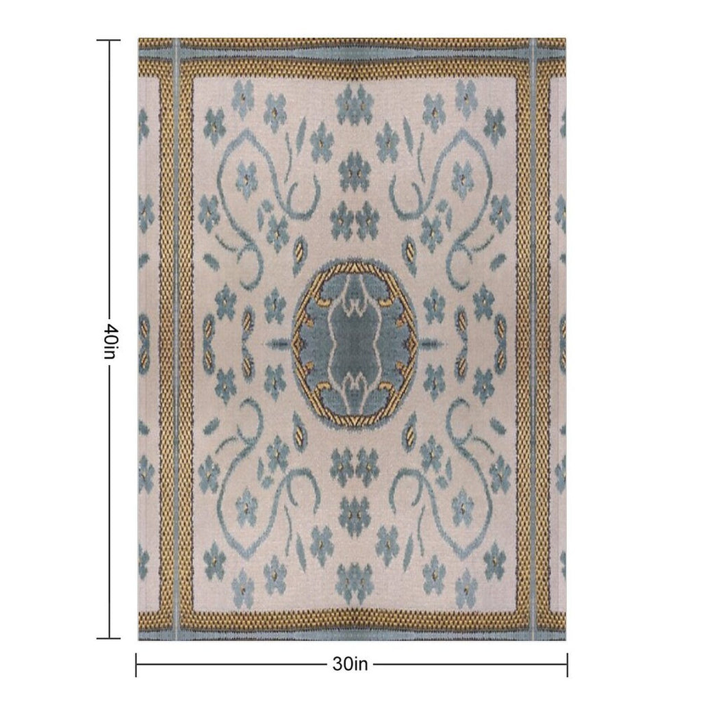 Arabian Rug Print Travel-friendly Throw Blanket