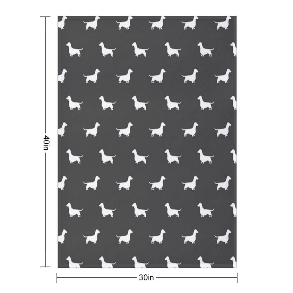 Dachshund Silhouette(s)  Wiener Dog  Smooth Coated Doxie Wrinkle-free Throw Blanket