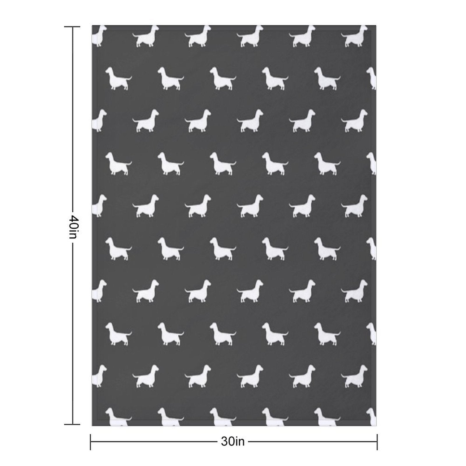 Dachshund Silhouette(s)  Wiener Dog  Smooth Coated Doxie Wrinkle-free Throw Blanket