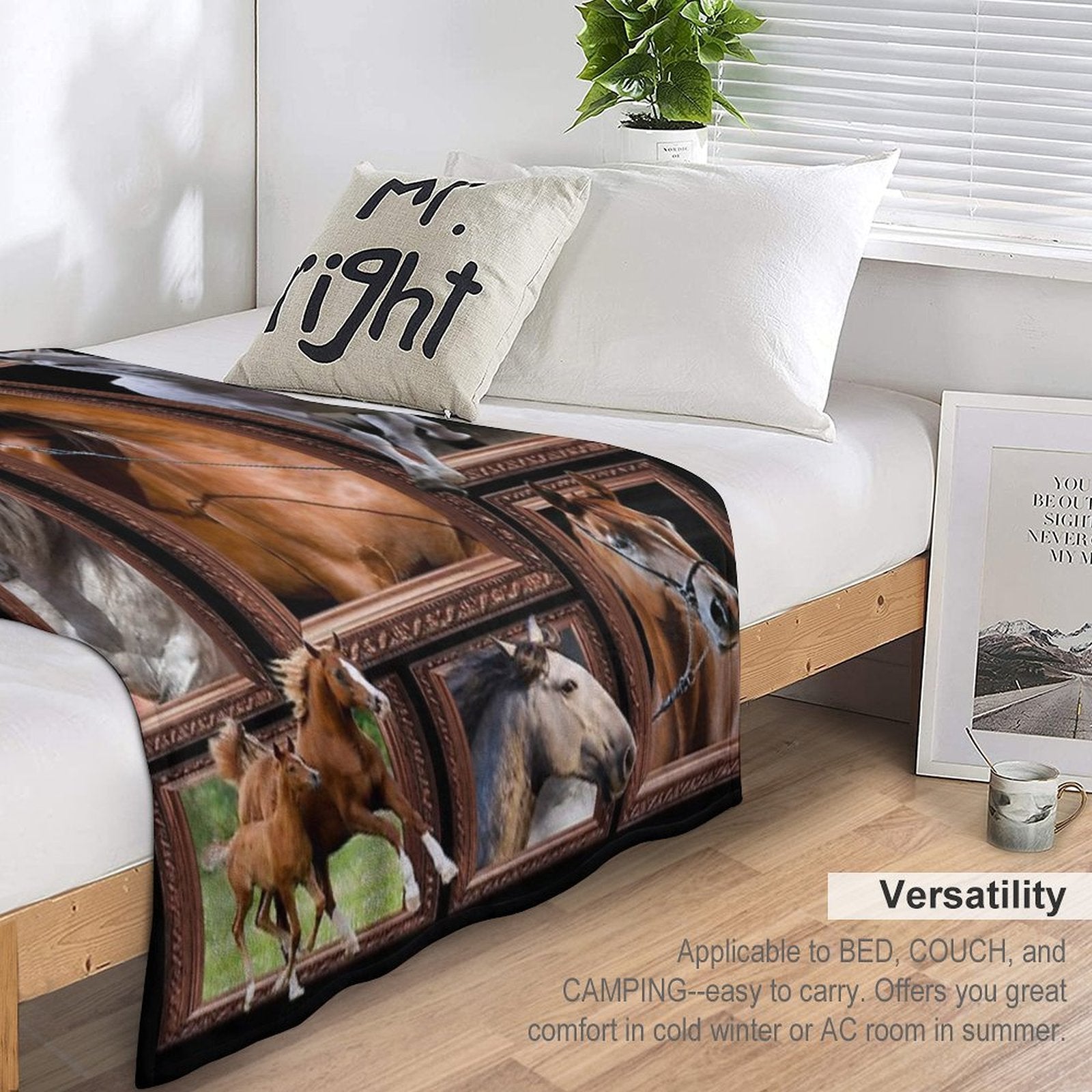 Horse Arabian Horses Blanket Sustainable Throw Blanket