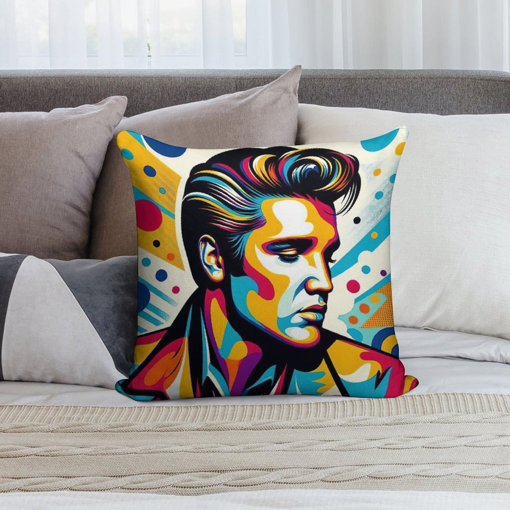 Elvis Presley Pop Art Soft Short Plush Fabric Throw Pillow