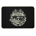 Rockabilly Retro 1950s 60s 70s Vintage Hotrod Classic Rock And Roll  Pet-Safe Bath Mat