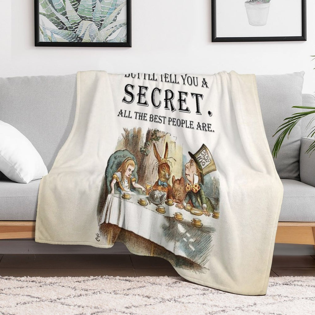 Alice In Wonderland - Tea Party - You're Entirely Bonkers - Quote Anti-pilling Throw Blanket