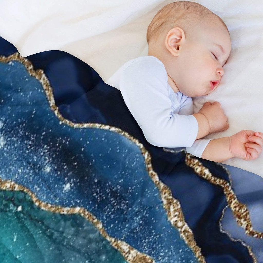 Glamour Milky Way Faux Marble Galaxy Compact Throw Blanket