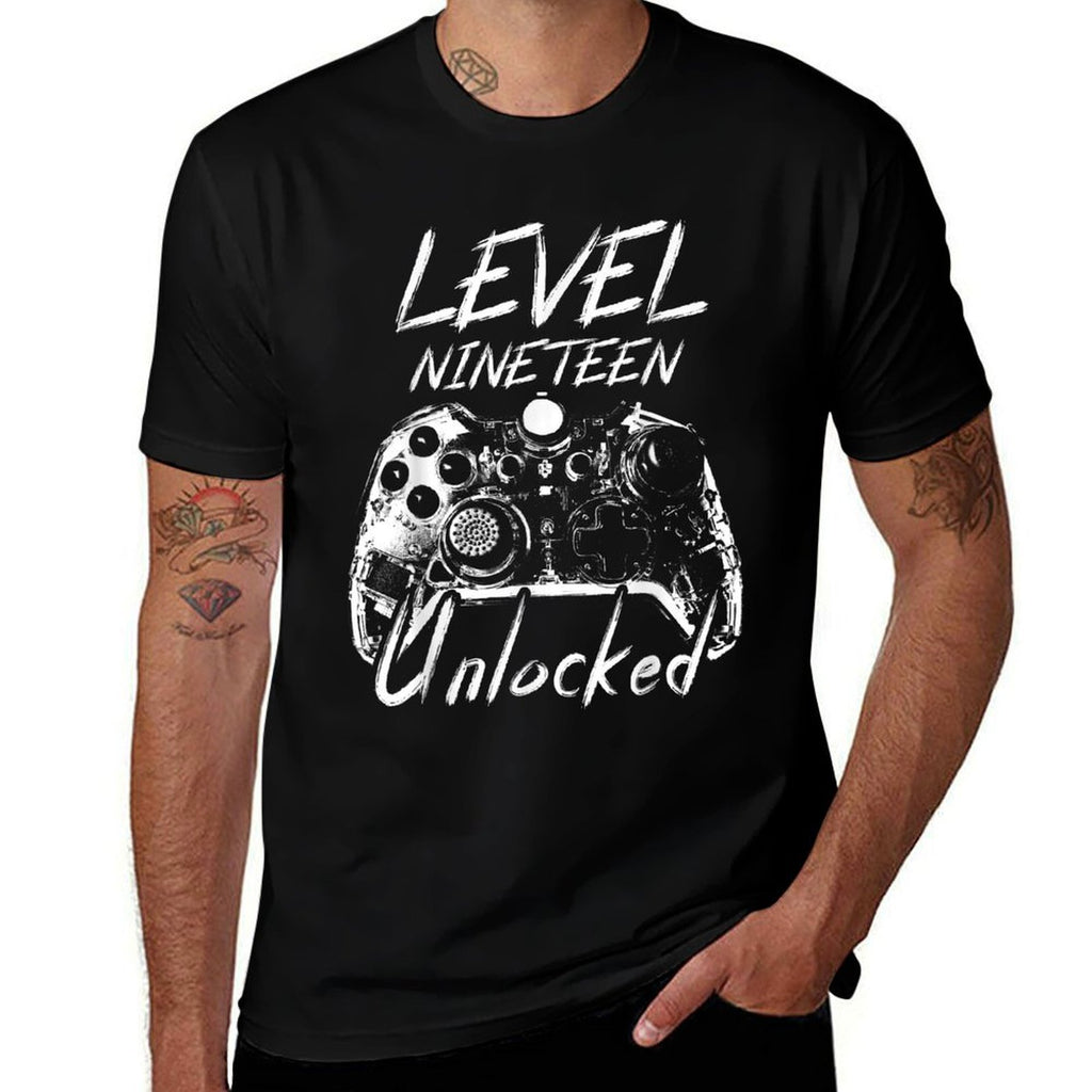 19th Birthday Gift 19 Year Old Gifts 19th Birthday  Ribbed Collar T-Shirt