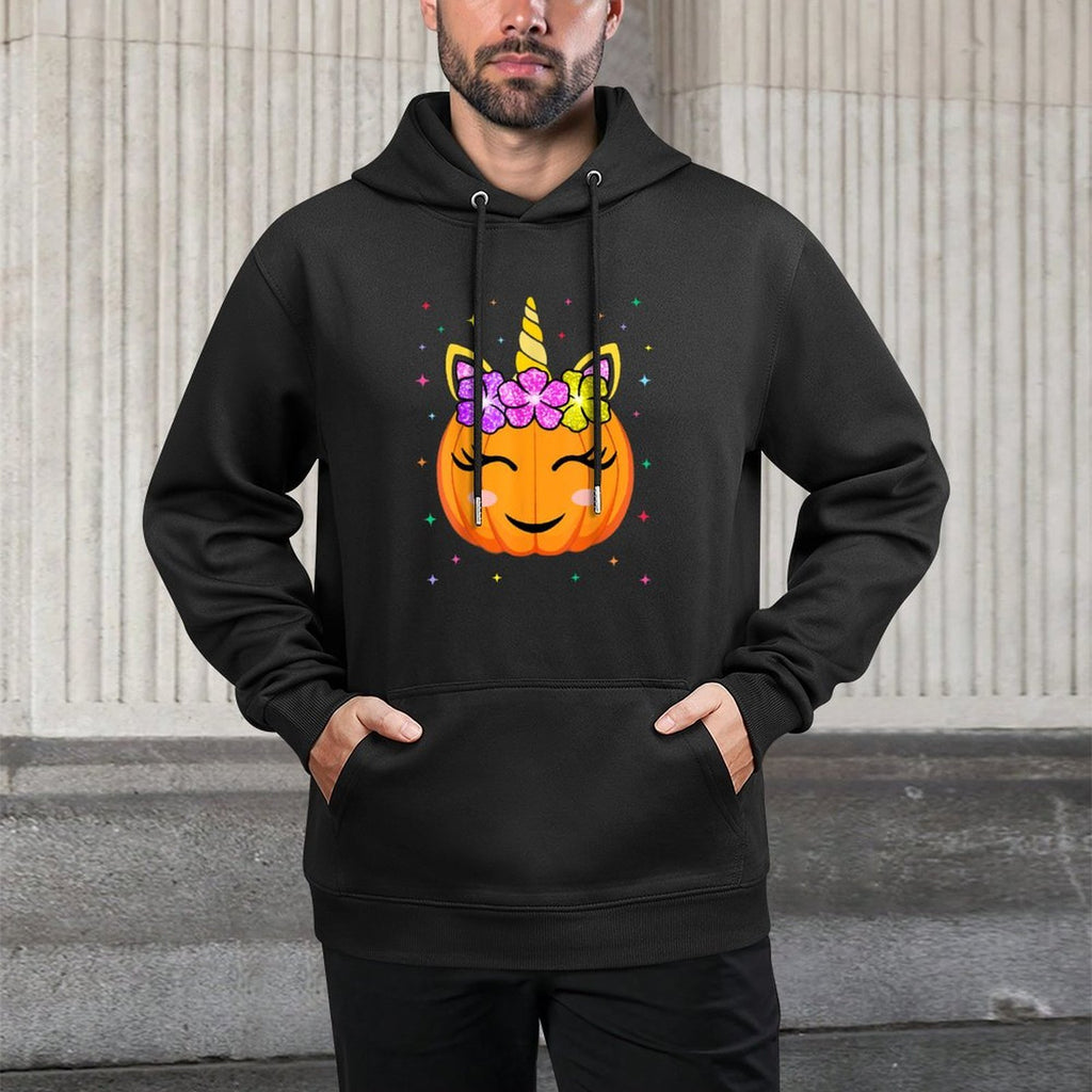 Cute Unicorn Pumpkin Girls Kids Funny Halloween Costume Machine Washable Hoodie