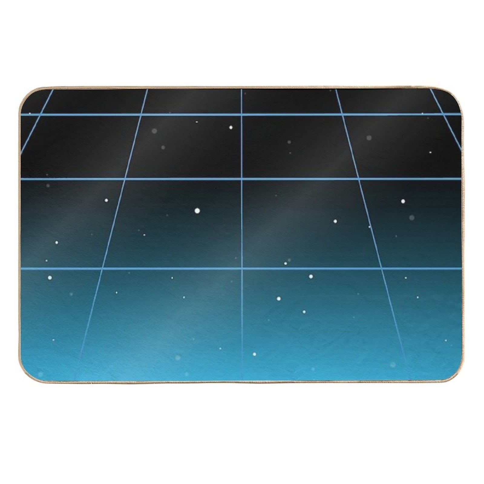 Blue-ish Retro Neon Minimalist  Easy Maintenance Bath Mat
