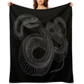 Snake & Bones - Black Lightweight Throw Blanket